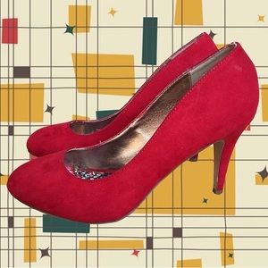 Madden Girl Red Suede Heels