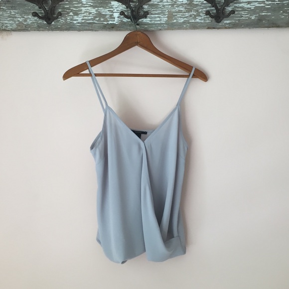 forever 21 silver-gray mock wrap tank top