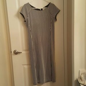 Black and white striped dress