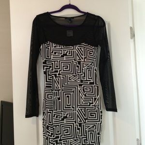 Black and white body con dress