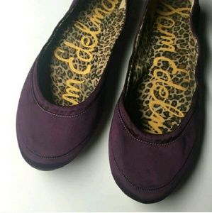 Purple Sam Edelman satin ballet flats