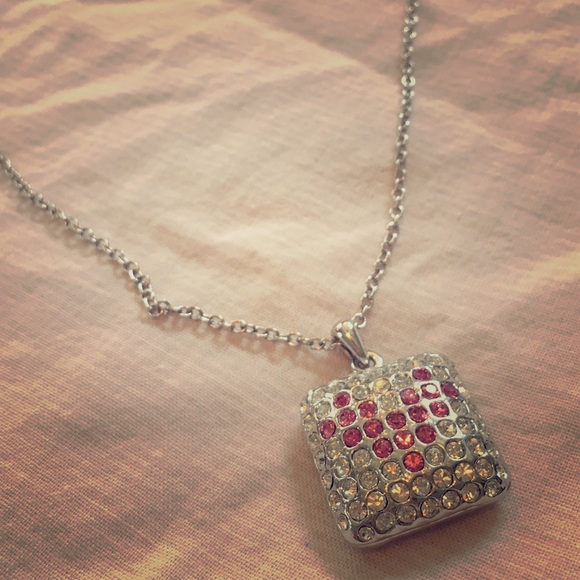 Gorgeous necklace with gemstone encrusted pendant
