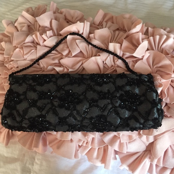 Black Sequined Evening Clutch