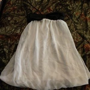 Cute black and white mini cocktail dress