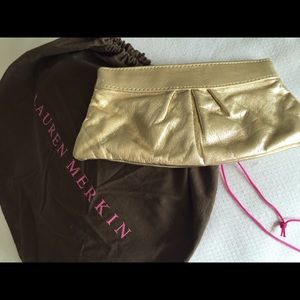 Lauren Merkin Gold Metallic Clutch