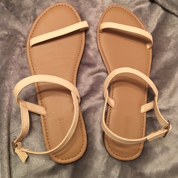 Forever21 cream strappy sandals
