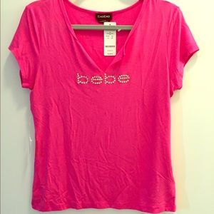 Hot pink V-neck Authentic Tee