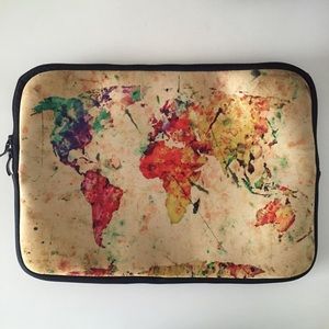 14" World Map Laptop Case