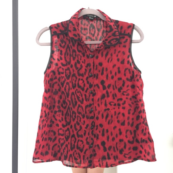 Sheer Sleeveless Blouse