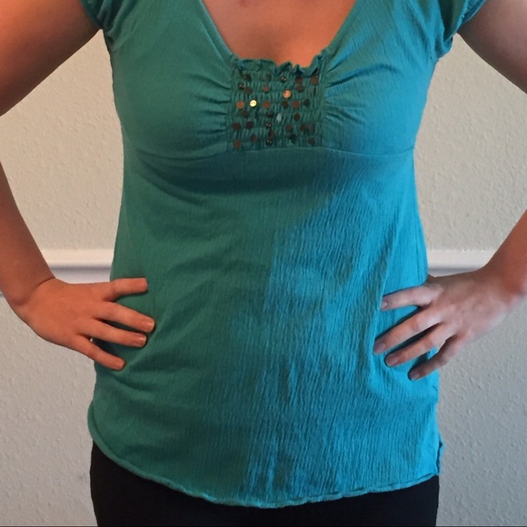 Turquoise blouse - Picture 2 of 4