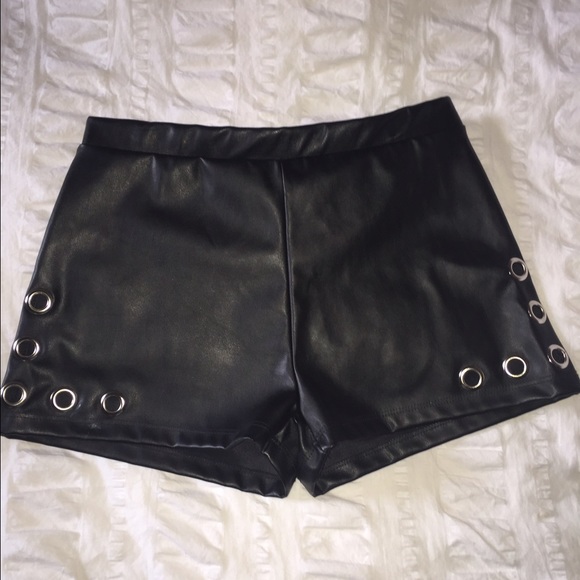 Vegan leather shorts