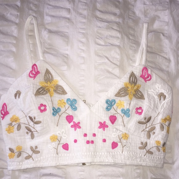 Embroidered crop top