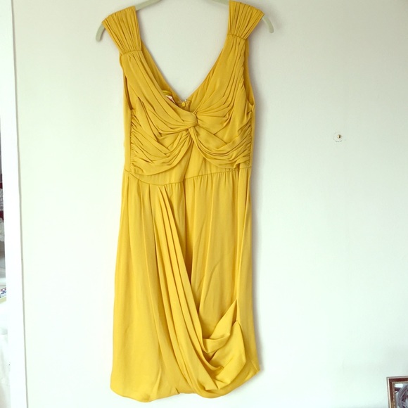 Catherine Malandrino Yellow Silk Cocktail Dress 6