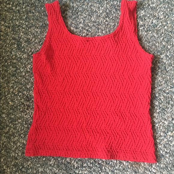 Red ribbed tank top - Picture 3 of 3