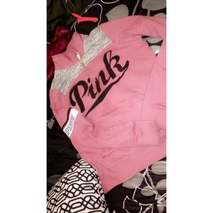 Vs Pink Blush Half zip Sweater