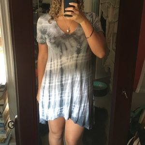 Tryst grey tye dye swing dress