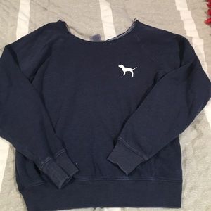 VS PINK off the shoulder crew neck