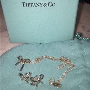 Tiffany&Co bow necklace and matching bow earrings