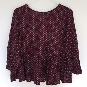 Urban Outiftters maroon peasant top