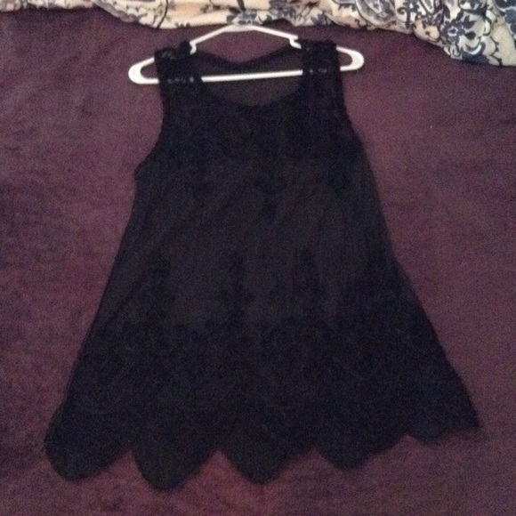 Black mesh cover-up lace detailing NWOT