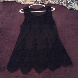 Black mesh cover-up lace detailing NWOT