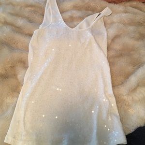 White sequin tank top