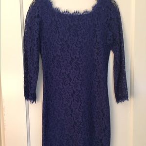 DVF Lace Back Zip Cocktail Dress