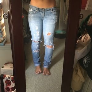 American eagle destroyed skinny jeans 6