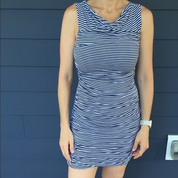 Rusched striped dress. Body con.