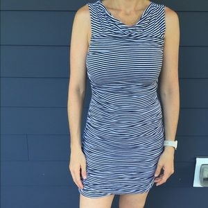 Rusched striped dress. Body con.