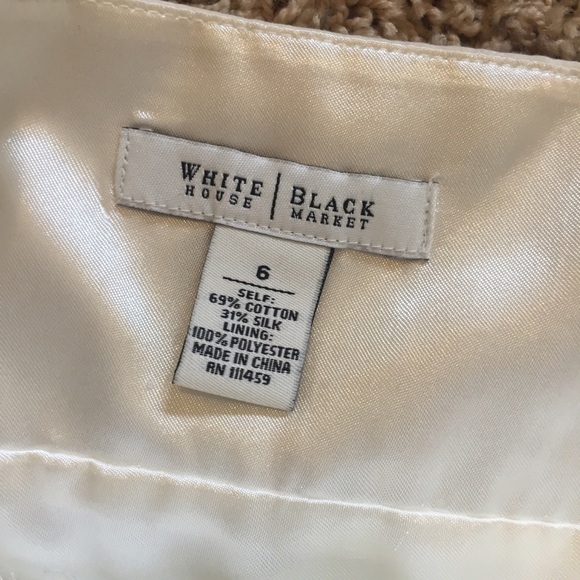 WHBM Ivory Strapless Dress with Flowers - Picture 4 of 4