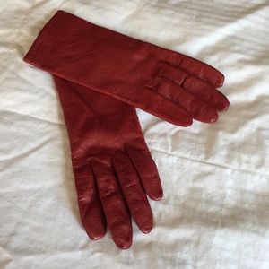 Red Leather Gloves SZ M