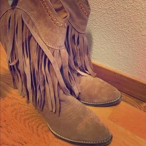 Fringe cowboy boots
