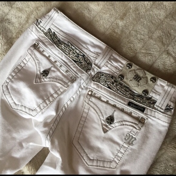 Miss Me White Embellished Jeans 28