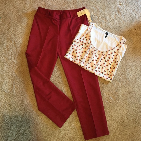 Worthington Rustic Red ankle pants