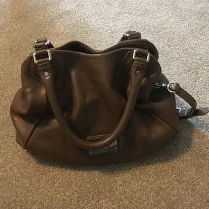 Classic Marc Jacobs brown leather tote bag.