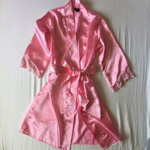 Fredrick's XS pink satin robe