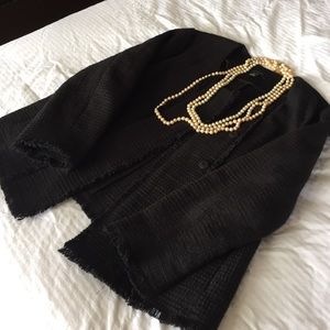 Ann Taylor Textured fringe jacket SZ 10