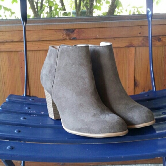 Olive Green Suede Booties!