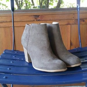 Olive Green Suede Booties!