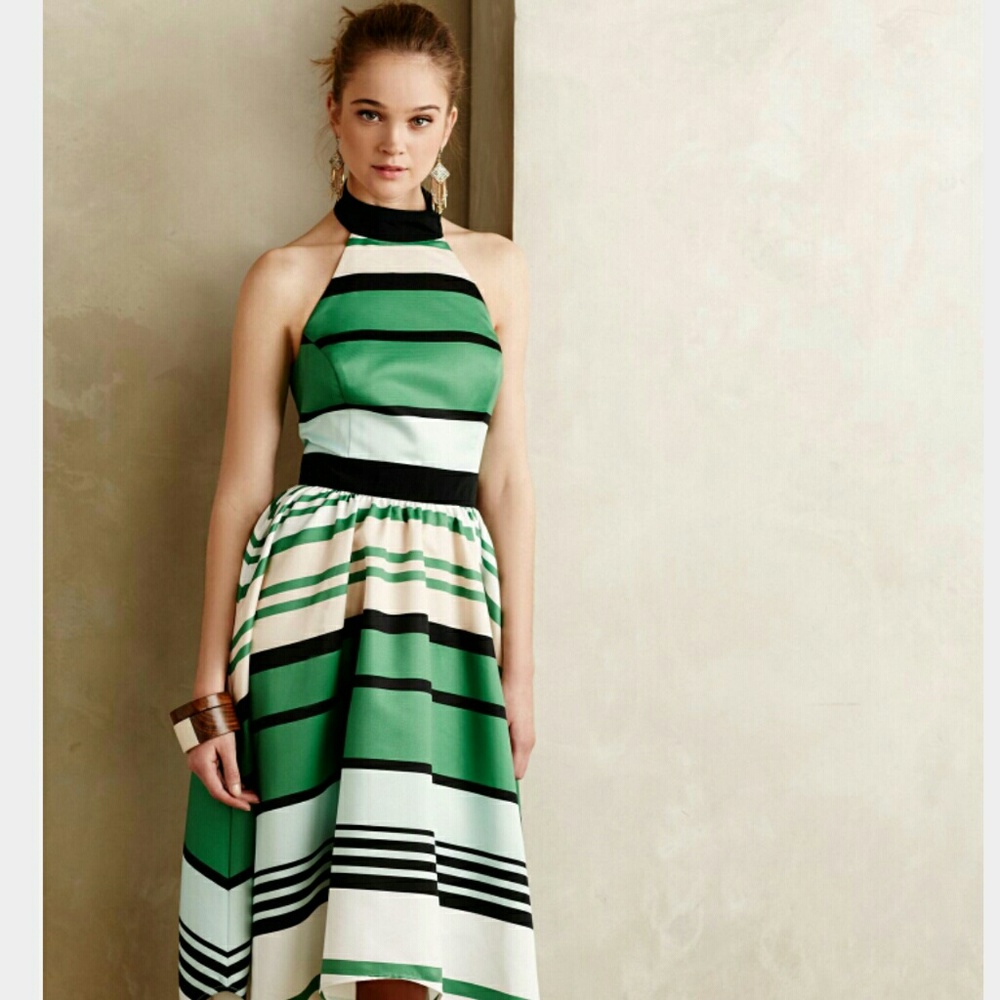 Anthropologie candymint halter dress