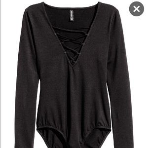H&M lace-up bodysuit NEVER WORN