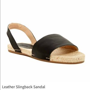 Soludos Black Leather Slingback Sandal