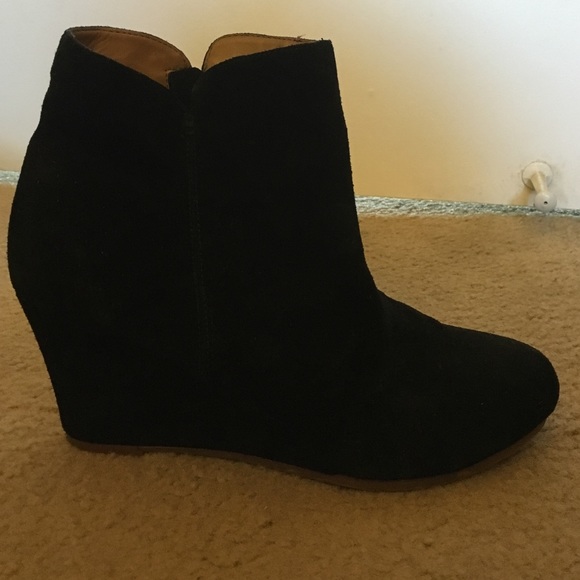 Suede Wedge Booties