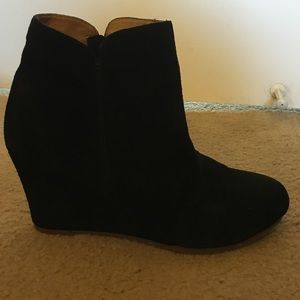 Suede Wedge Booties