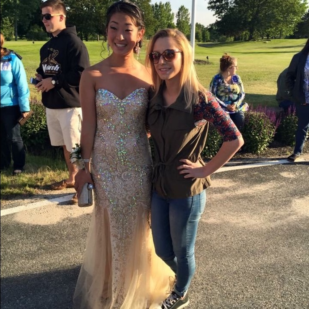 Gorgeous Champagne Evening Gown ONLY WORN ONCE