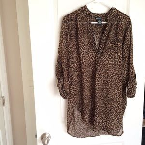 Leopard button up
