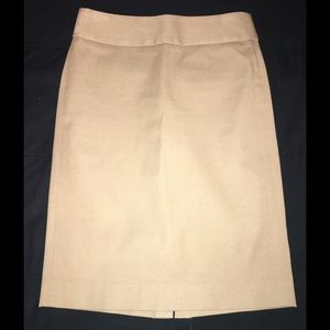 Flattering knee length tan skirt
