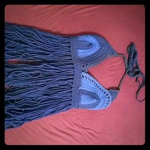 Blue crotchet top