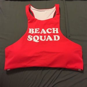 NWOT Victoria's Secret High-Neck Crop Top Swimsuit